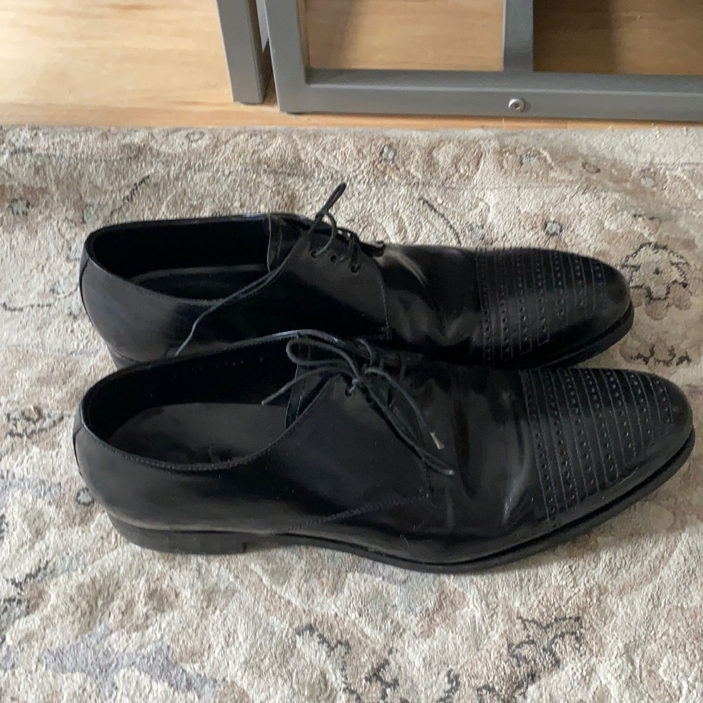 Prada Oxford shows with stitching on toe box